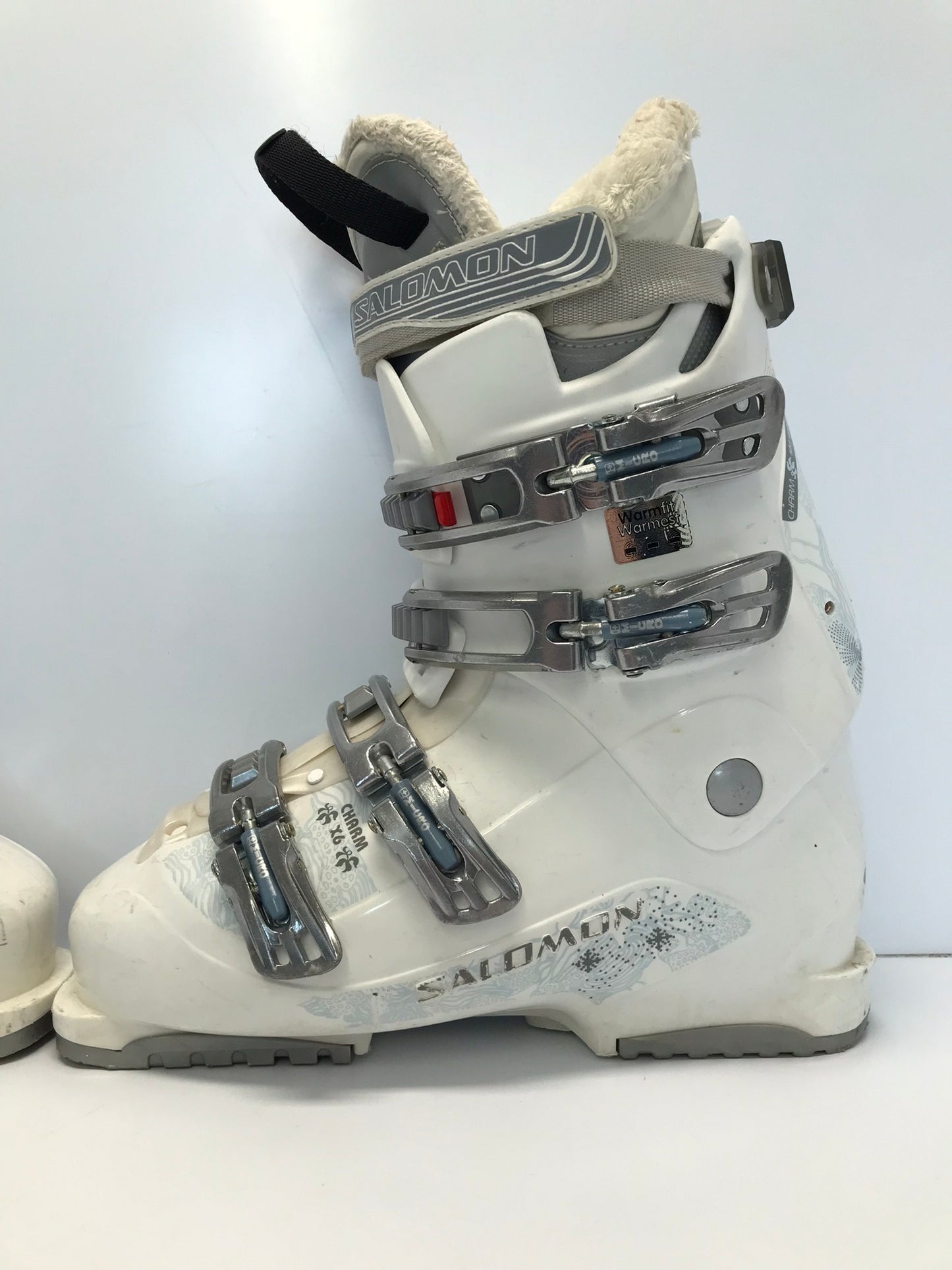 Ski Boots Mondo Size 27.5 Ladies Size 10 317mm Salomon Charm White Grey