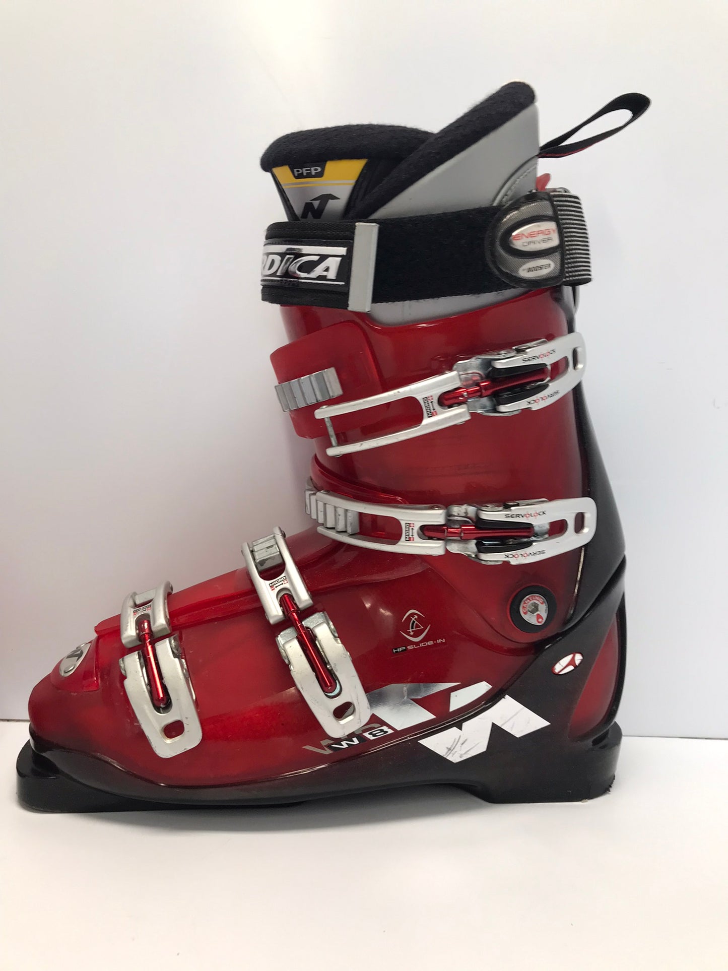 Ski Boots Mondo Size 28.5 Men's Size 10.5 325 mm Nordica Smoke Grey Chrimson Red  Like New