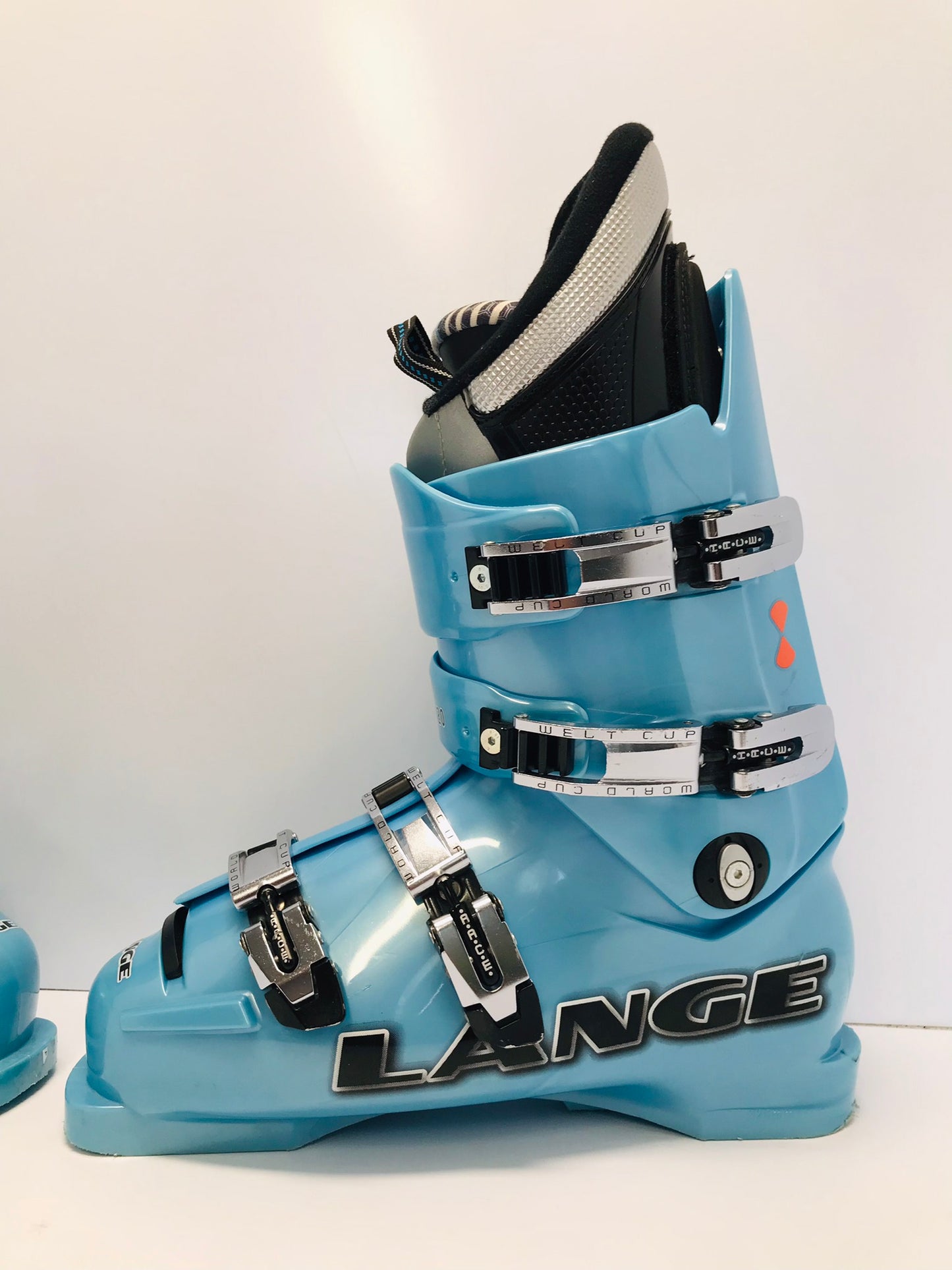 Ski Boots Mondo Size 28.5 Men's Size 10.5  326 mm Lange World Cup Blue Black Like New