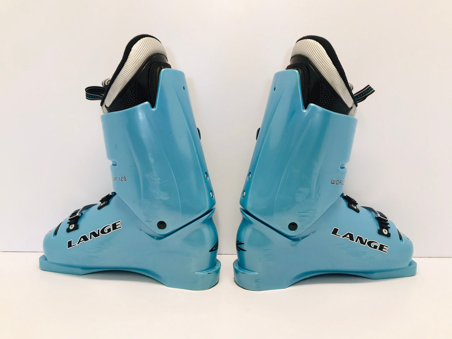 Ski Boots Mondo Size 28.5 Men's Size 10.5  326 mm Lange World Cup Blue Black Like New