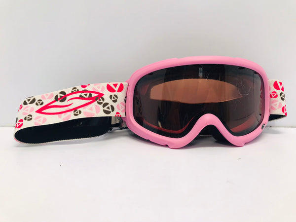 Ski Goggles Child Size 4-7 Smith Pink Orange Lens Excellent