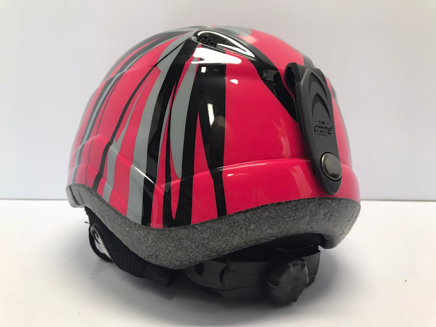 Ski Helmet Child Size 5-7 Pink Black Like New Dial On Back