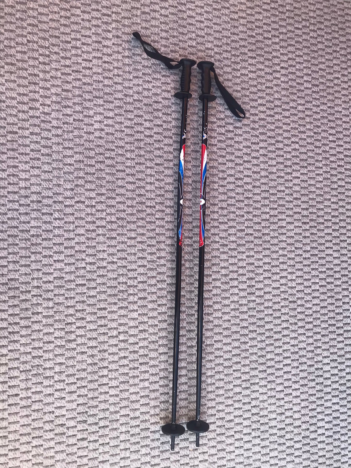 Ski Poles Adult Size 44 inch 110 cm Black Red Blue White