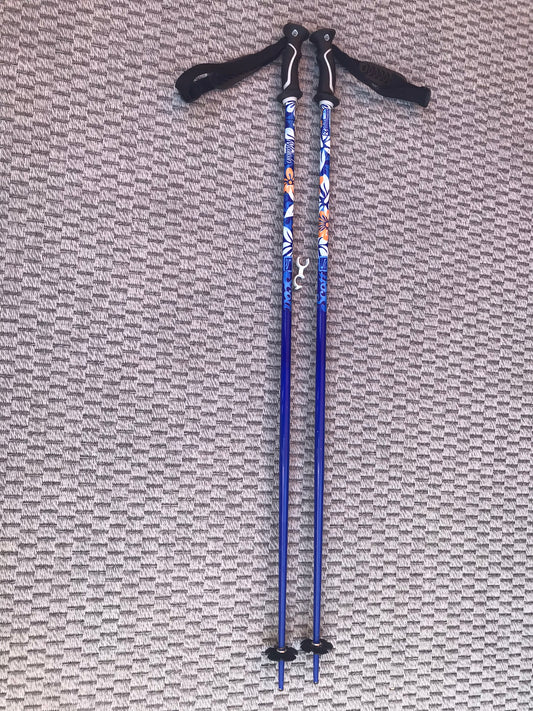 Ski Poles Adult Size 46 inch 115 cm Scott Mahalo Blue Tangerine Excellent Like New