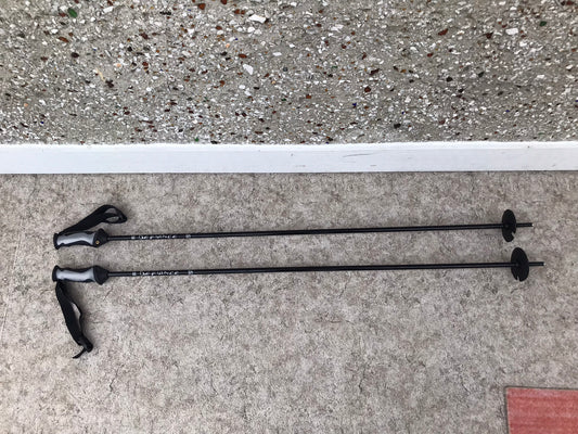 Ski Poles Adult Size 48 inch 120 cm Defiancne Black Silver Rubber Handle Excellent