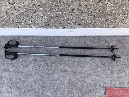 Ski Poles Adult Size 48 inch 120 cm Scott National Team Black Red Grey Rubber Handles