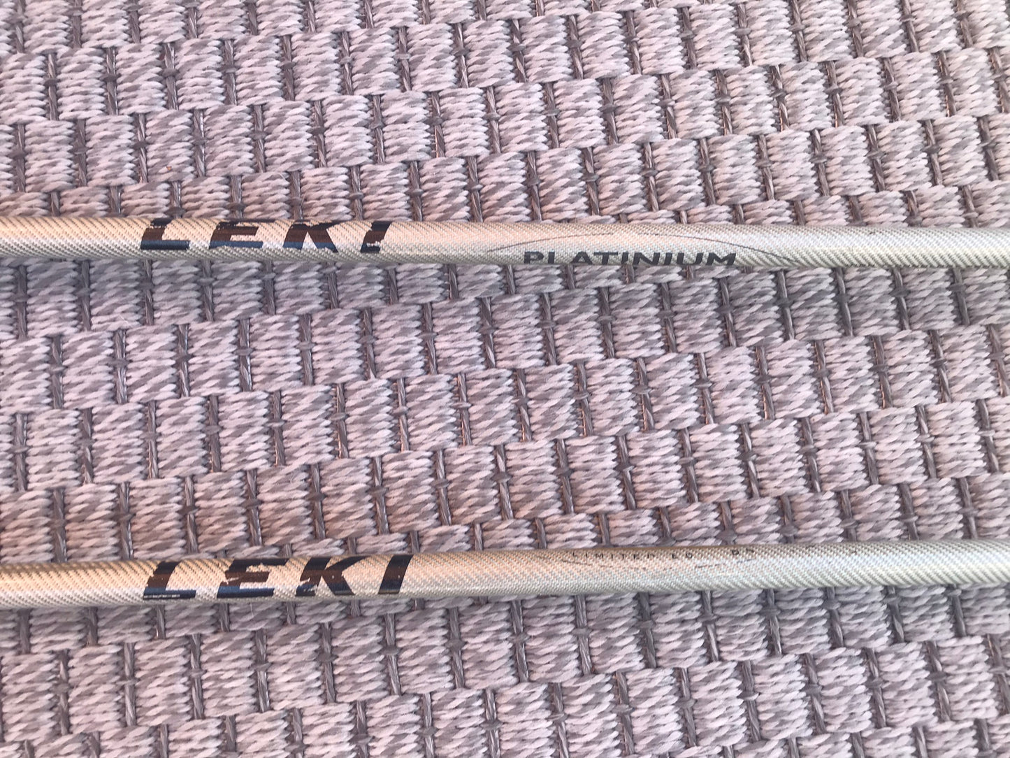 Ski Poles Adult Size 50 inch 125 cm Leki Platinium Black Grey