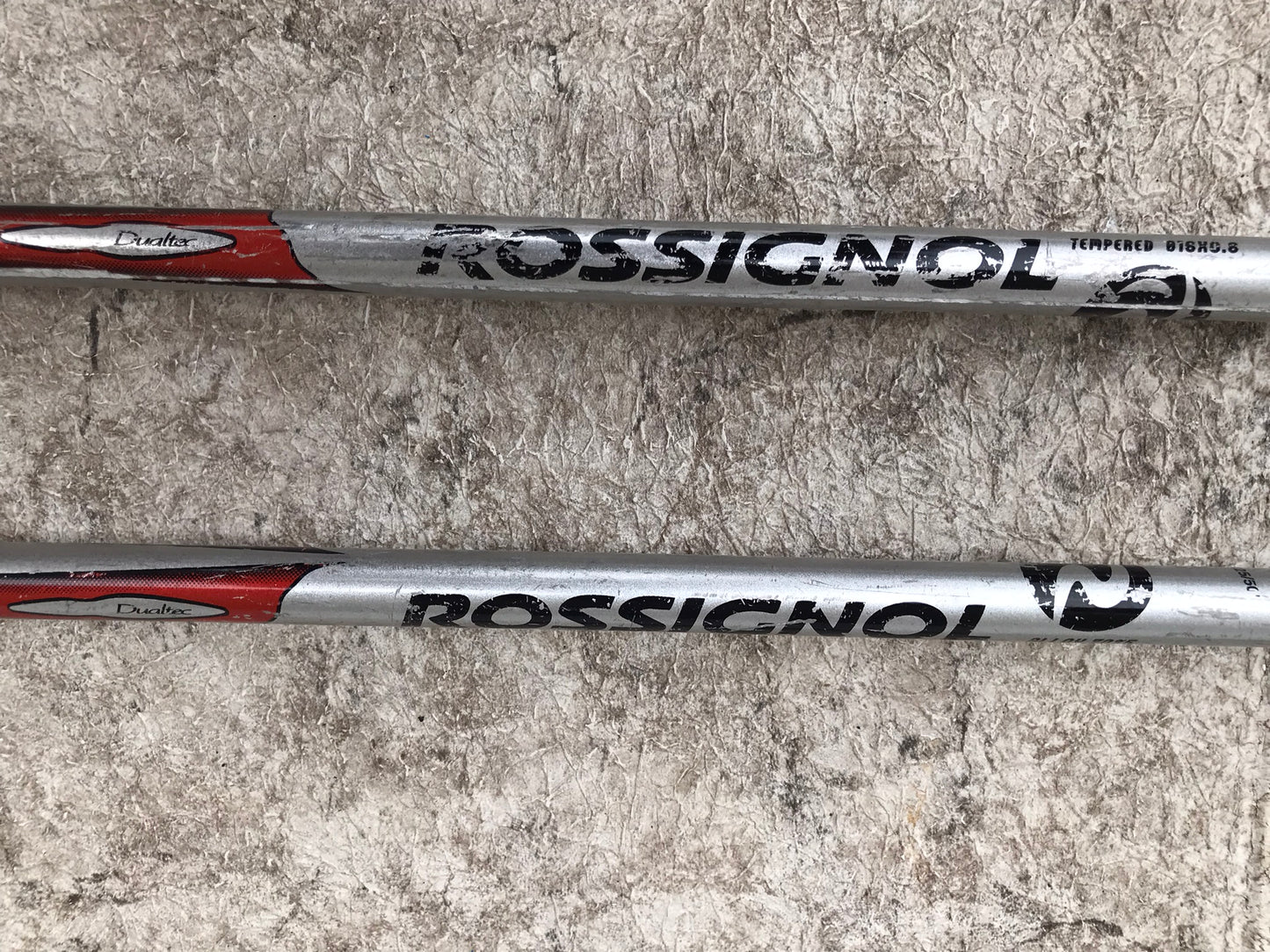 Ski Poles Adult Size 50 inch 125cm Rossignol Power Rubber Handle Chrome Red Minor Wear