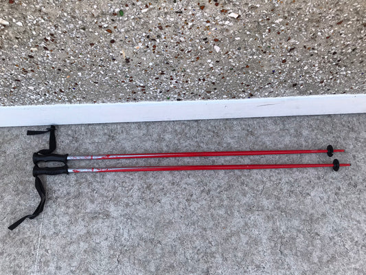 Ski Poles Adult Size 50 inch 130 cm Salomon North Pole Red Silver