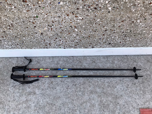 Ski Poles Adult Size 52 inch 130 cm Tecno Pro Black Red Yellow Blue