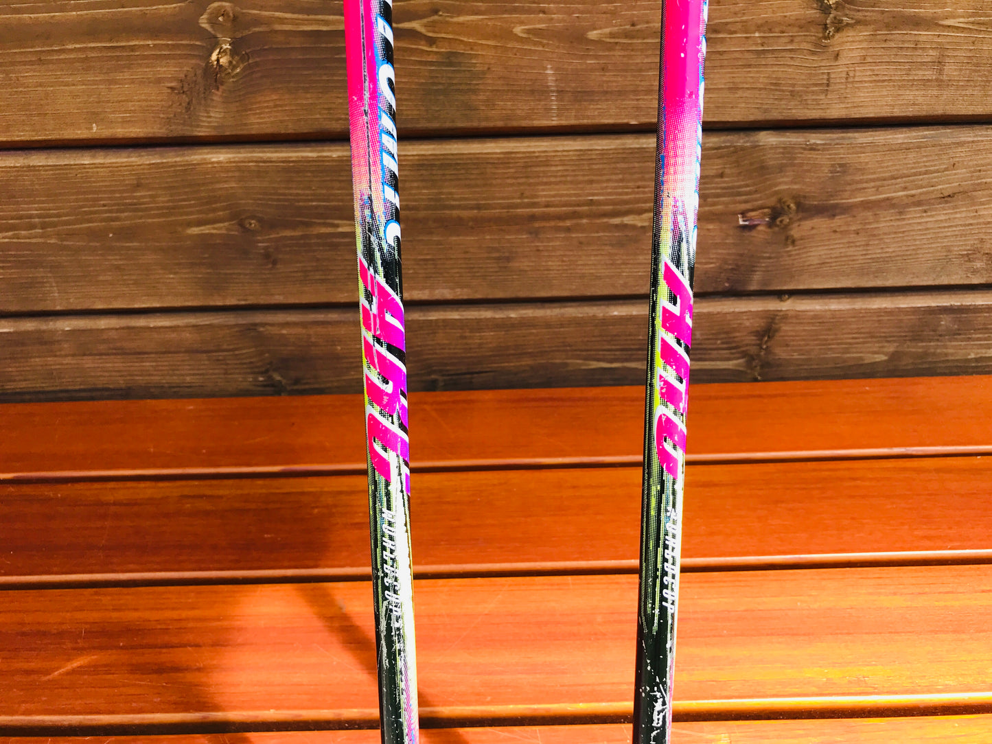 Ski Poles Child Size 39in 100cm Atomic Black Yellow Pink