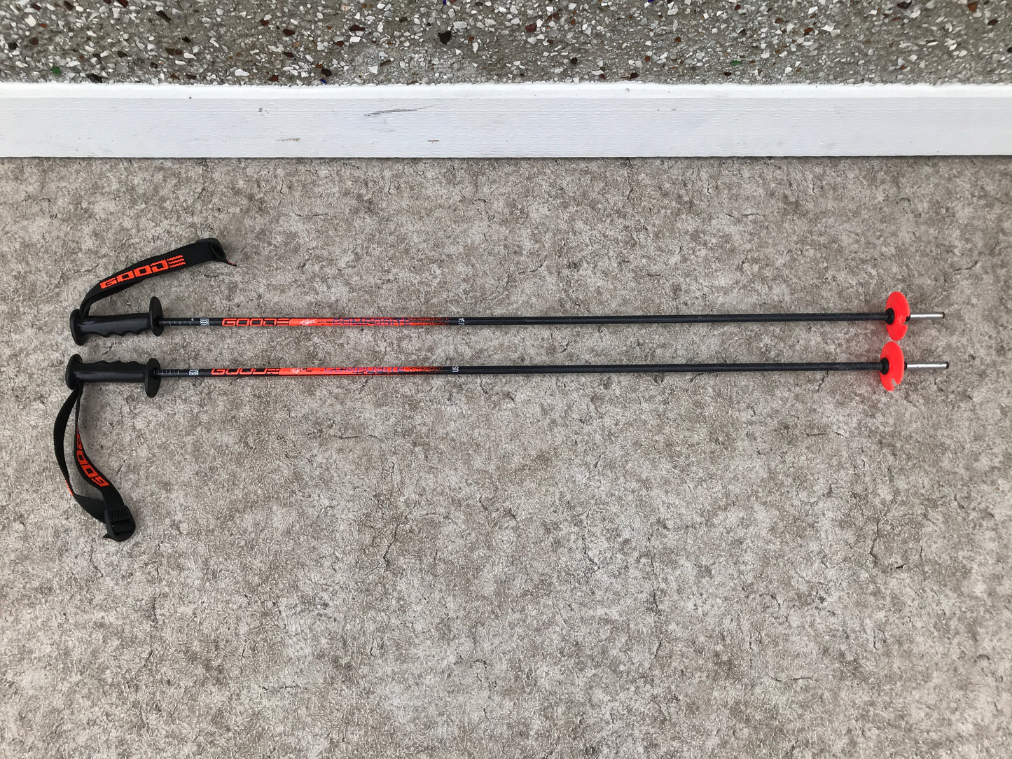 Ski Poles Child Size 44 inch Composite Black Tangerine