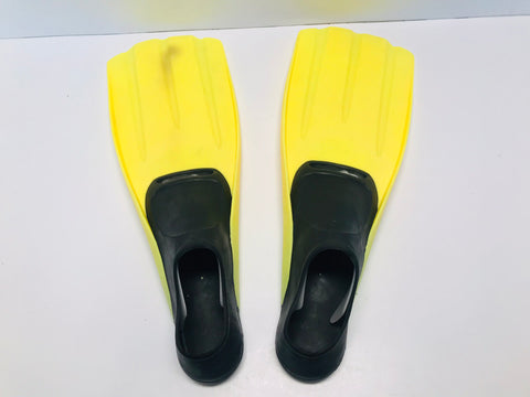 Snorkel Dive Fins Ladies Size 8-9 Shoe Swim Fins Yellow Black Like New