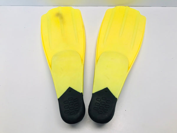 Snorkel Dive Fins Ladies Size 8-9 Shoe Swim Fins Yellow Black Like New