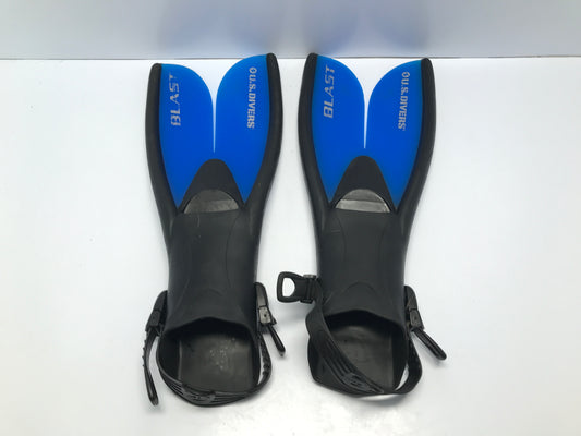Snorkel Dive Fins Men's Size 10-13 US Divers Blast Blue Black