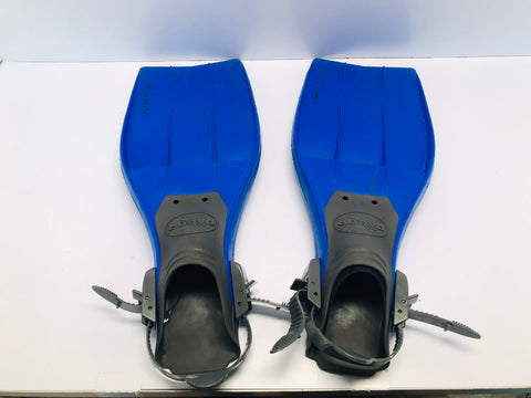 Snorkel Dive Fins Men's Size 9-10 Shoe Adjustable Grey Black Excellent Quality
