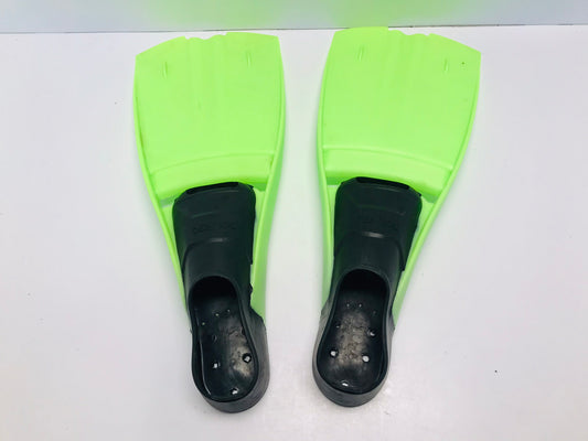 Snorkel Dive Fins Men's Size 9-10 Shoe Swim Fins Lime Black Excellent