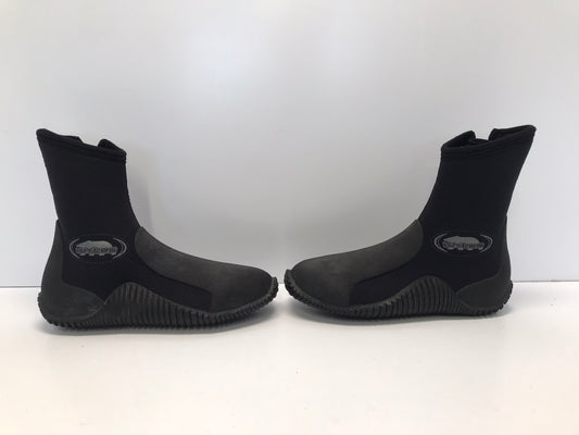 Snorkel Dive Surf Booties Men's Size 7 Whites 4-5mm Black Side Zipper Excellent