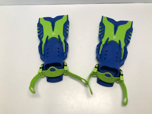 Snorkel Dive Surf Swim Fins Child Size 9-13 Body Glove Blue Lime Excellent