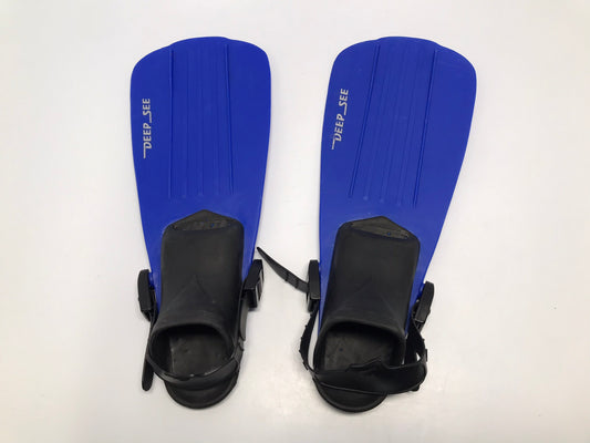 Snorkel Dive Swim Fins Child Size 1-3 Shoe  Deep See Blue Black