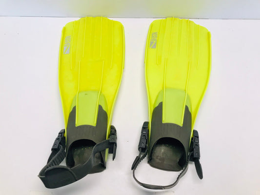 Snorkel Dive Swim Fins Men's Size 8-9 Shoe Vista Grey Yellow Excellent