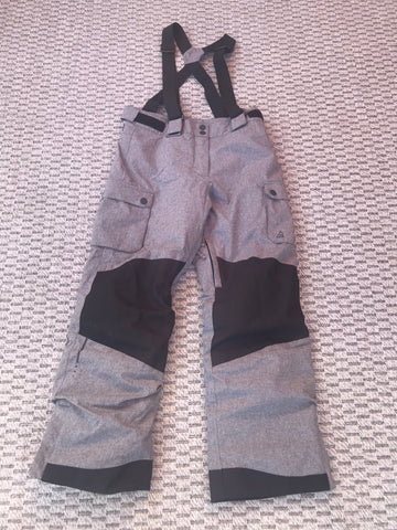Snow Pants Child Size 12-14 Youth Ripzone Grey  Black With Removeable Straps New
