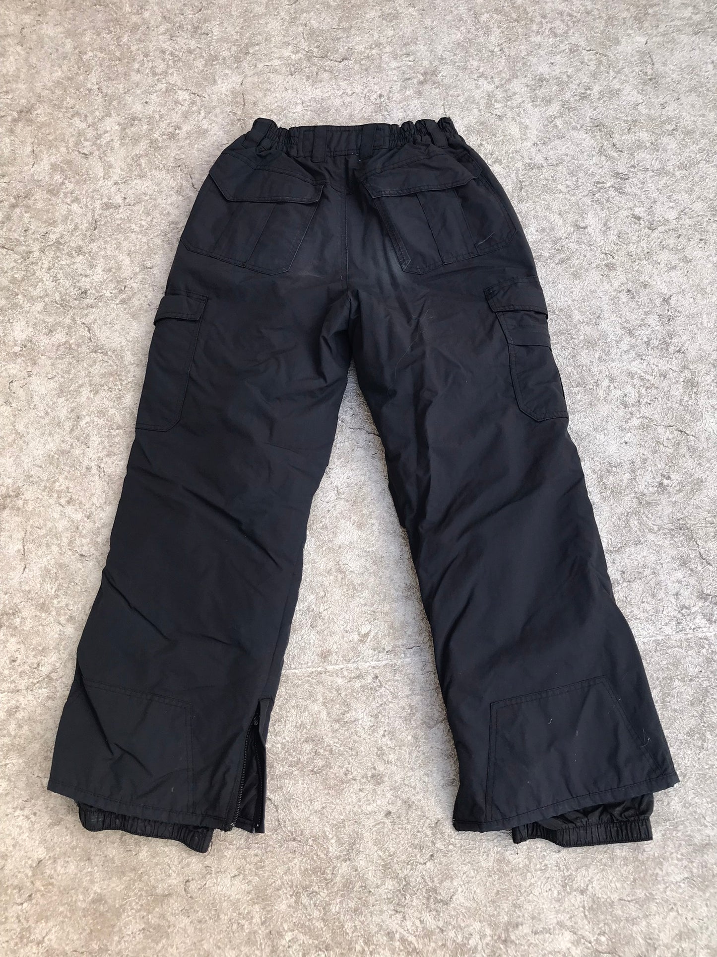 Snow Pants Child Size 12 Large Youth Ripzone Black Snowboarding Minor Marks