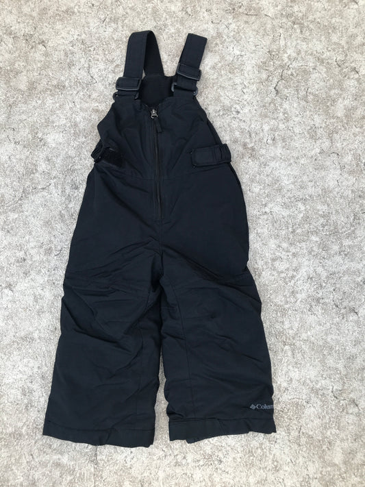 Snow Pants Child Size 2 Columbia Black With Micro Fleece Lined Bib