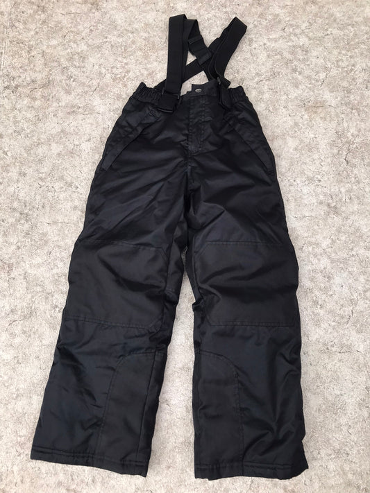 Snow Pants Child Size 7-8 Athletic Fleece Lined Black Straps