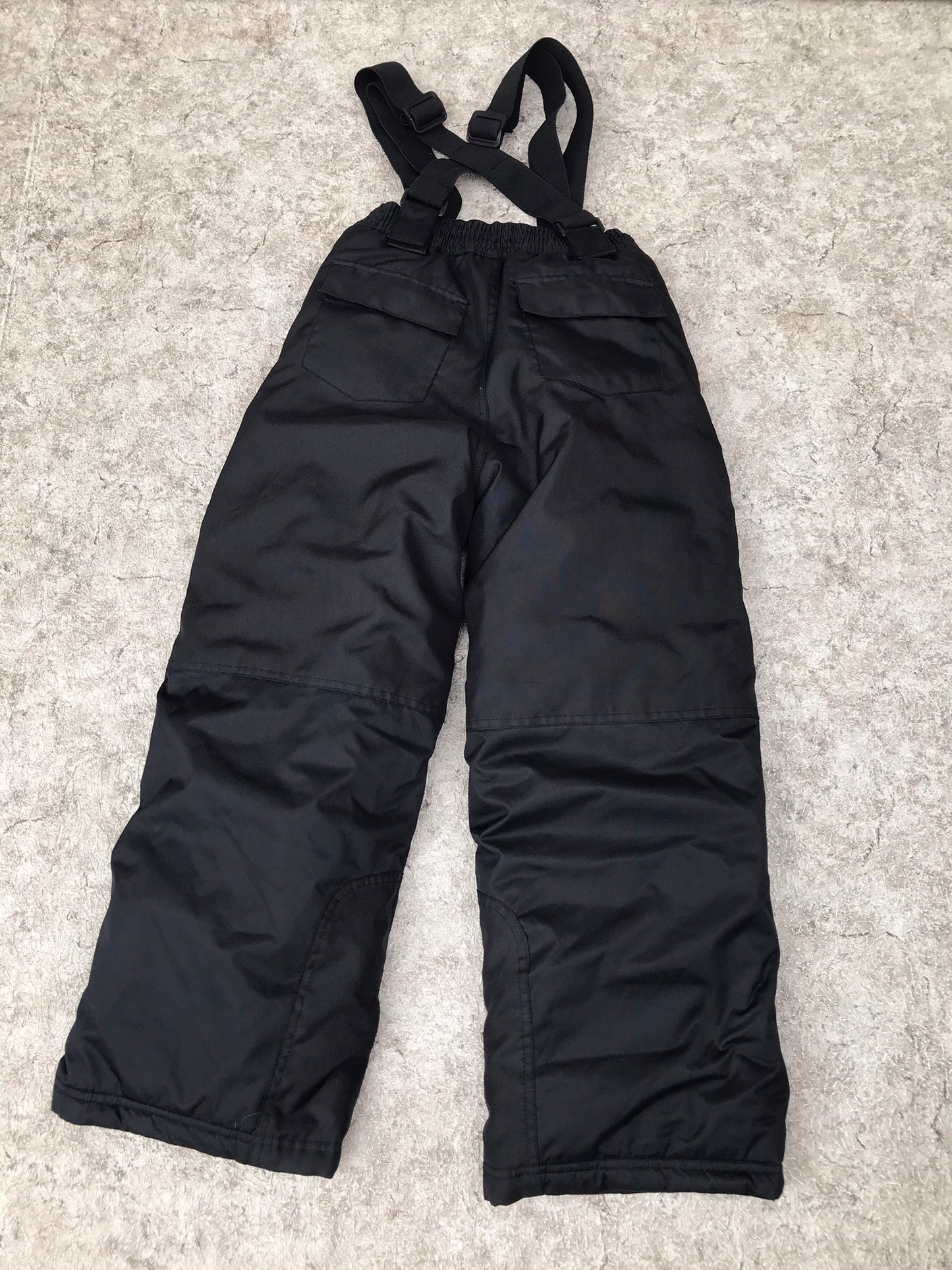 Snow Pants Child Size 7-8 Athletic Fleece Lined Black Straps