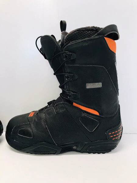 Snowboarding Boots Men's Size 9.5 Salomon Black Orange Outstanding Quality