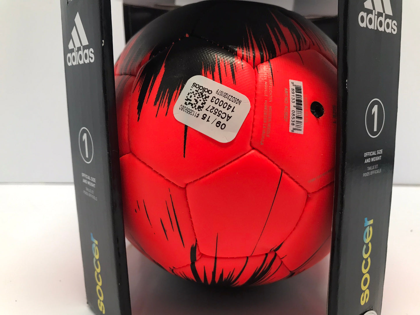 Soccer Ball New Adidas Messi Solar Red Black New In Box