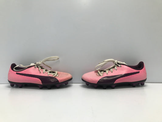 Soccer Shoes Cleats Child Size 2 Puma Pink Purple Excellent