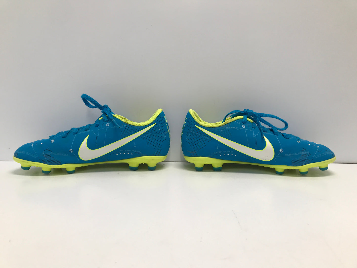 Soccer Shoes Cleats Child Size 3 Nike Mercurial Blue Lemon
