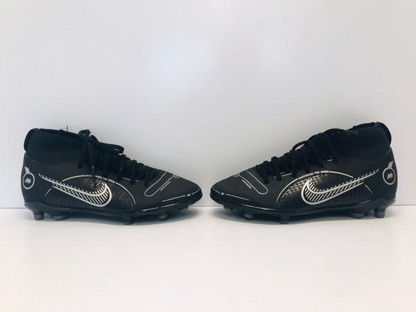 Soccer Football Shoes Cleats Child Size 4 Nike Black Silver Slipper Foot Like New