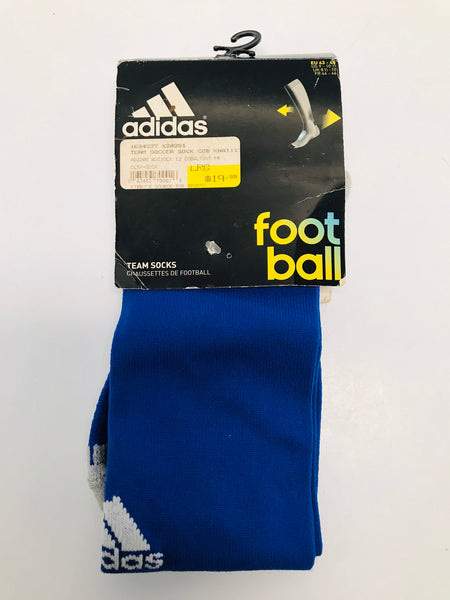 Soccer Football Socks Men's Size 9-10.5 shoe size Adidas Blue Grey