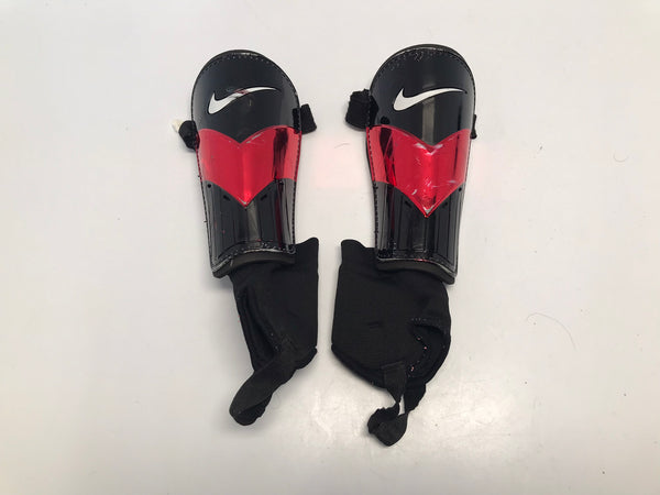Soccer Shin Pads Child Size 10-12 Red Black