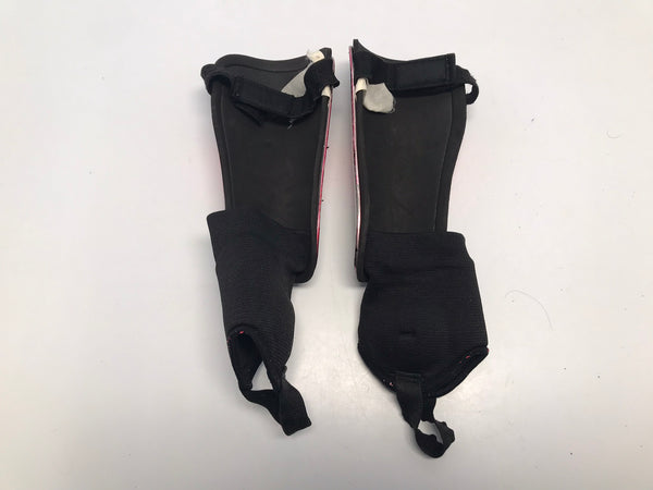Soccer Shin Pads Child Size 10-12 Red Black