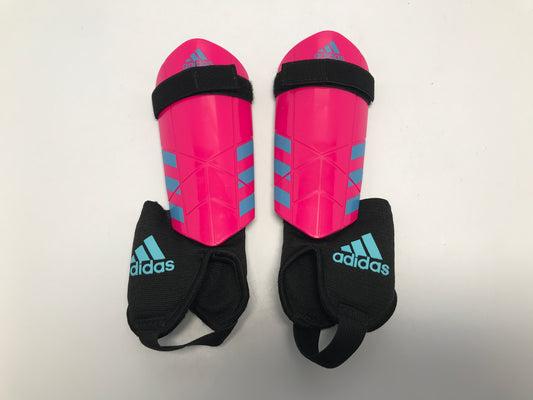 Soccer Shin Pads Child Size 4-5 Adidas Pink Blue Like New