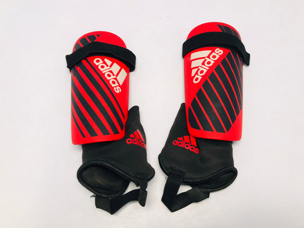 Soccer Shin Pads Child Size Large 7-10 Adidas Red Black Like New