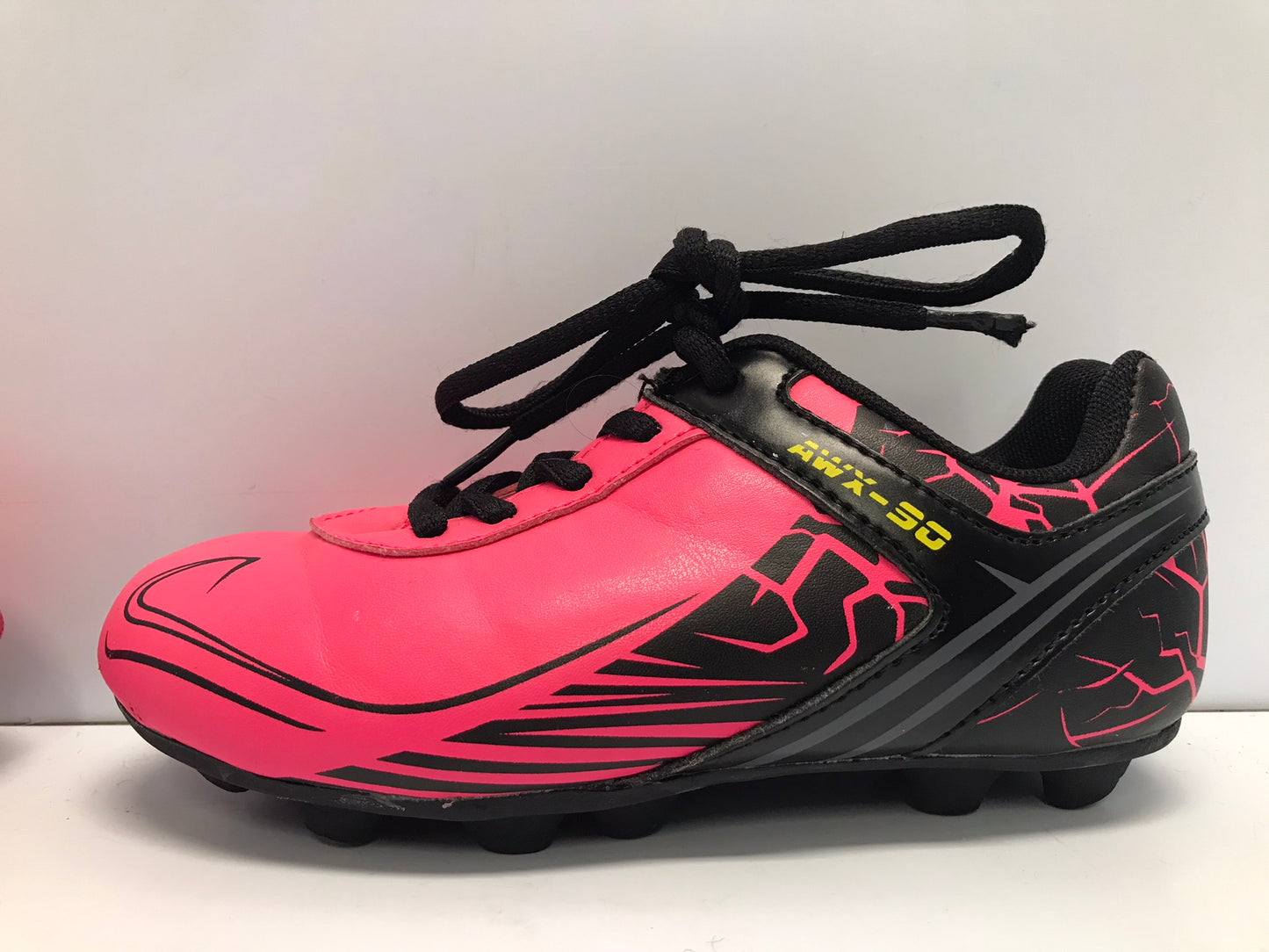 Soccer Shoes Cleats Child Size 12 Athletic Pink and  Black Excellent