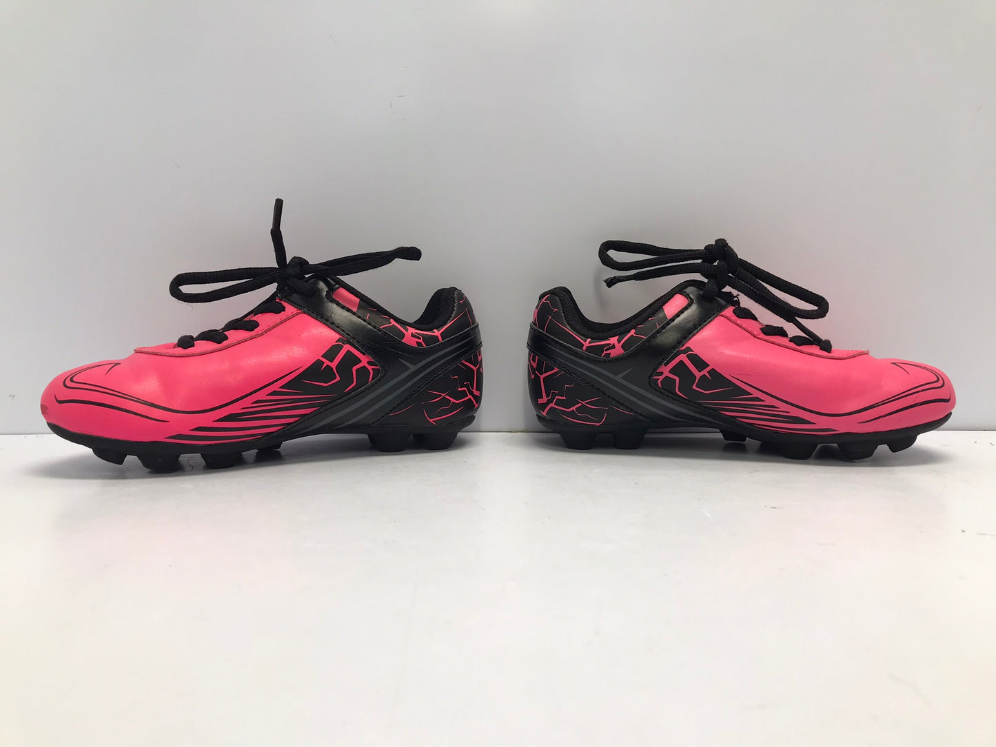 Soccer Shoes Cleats Child Size 12 Athletic Pink and  Black Excellent