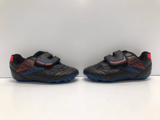 Soccer Shoes Cleats Child Size 12 Athletic Velcro Close Blue Black Red