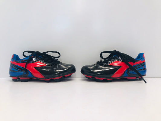 Soccer Shoes Cleats Child Size 12 Diadora Black Blue Red  Like New