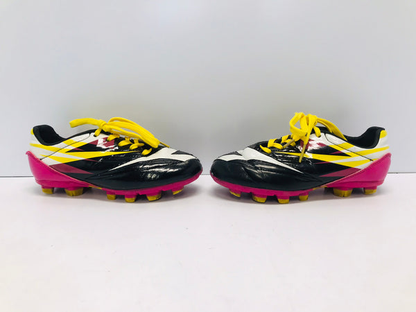 Soccer Shoes Cleats Child Size 12 Diadora Black Pink Lime