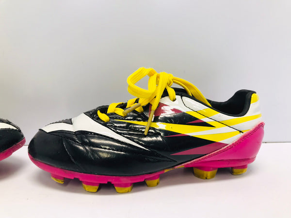 Soccer Shoes Cleats Child Size 12 Diadora Black Pink Lime