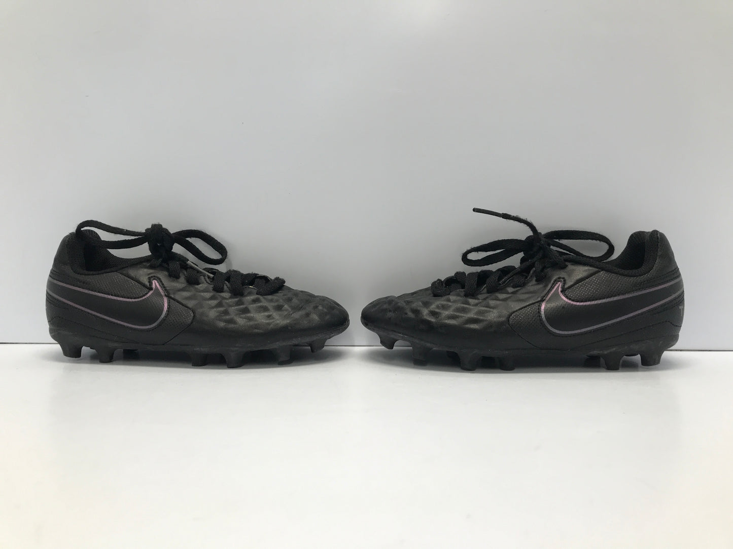 Soccer Shoes Cleats Child Size 12 Nike Tiemp Black Ghost Excellent