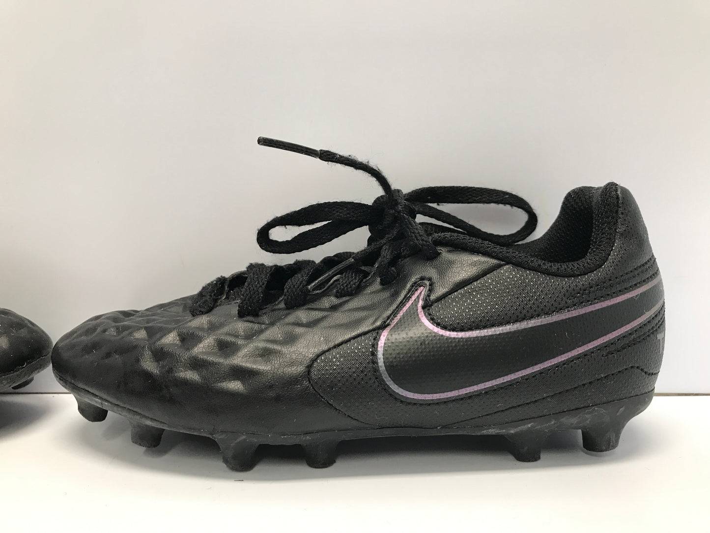 Soccer Shoes Cleats Child Size 12 Nike Tiemp Black Ghost Excellent