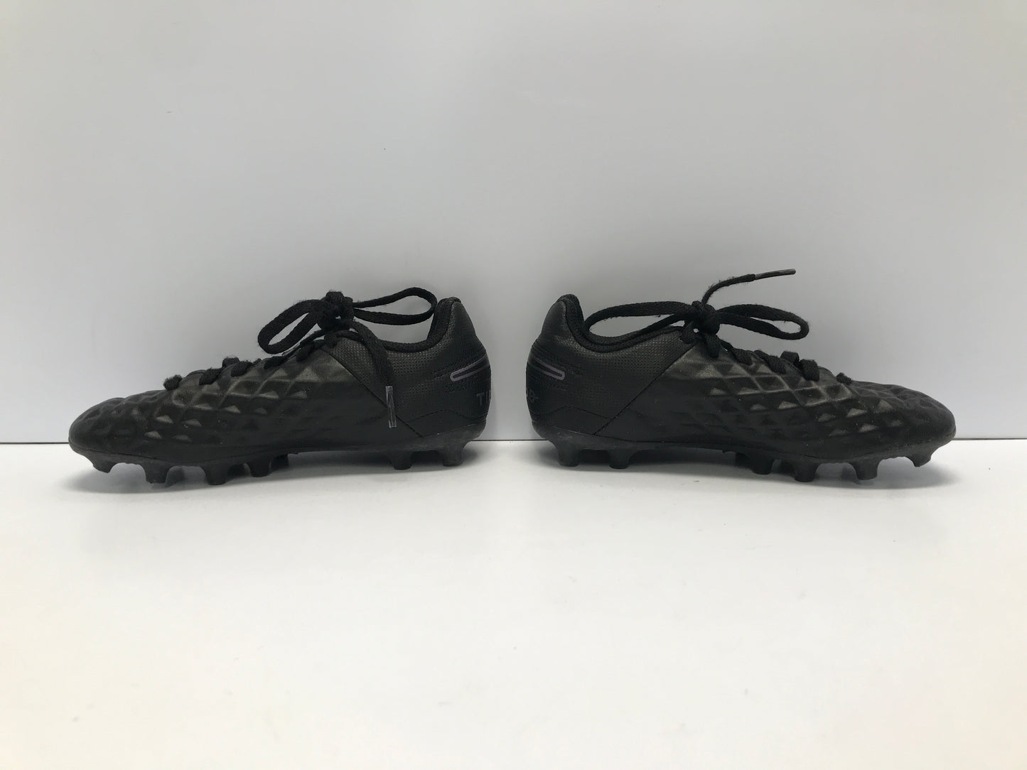 Soccer Shoes Cleats Child Size 12 Nike Tiemp Black Ghost Excellent