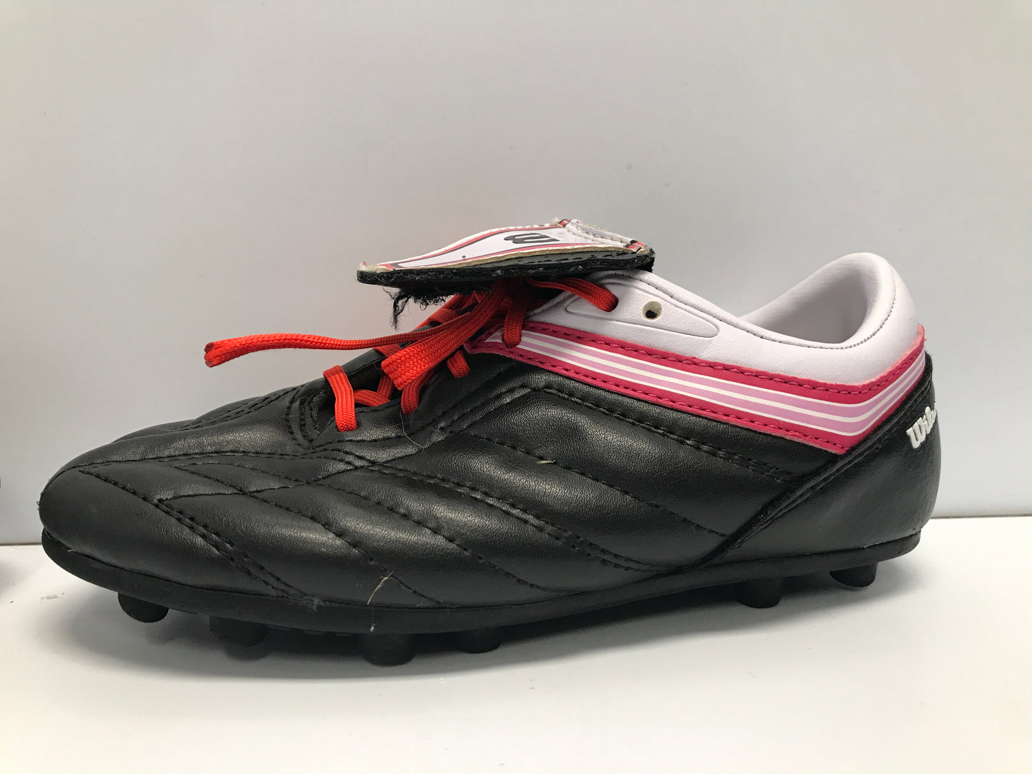 Soccer Shoes Cleats Child Size 12 Wilson Toddler  Black Pink Excellent